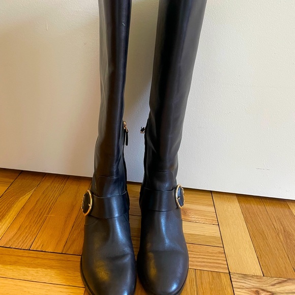 BRAND NEW Tory Birch black leather riding boots size 8 - Picture 3 of 7
